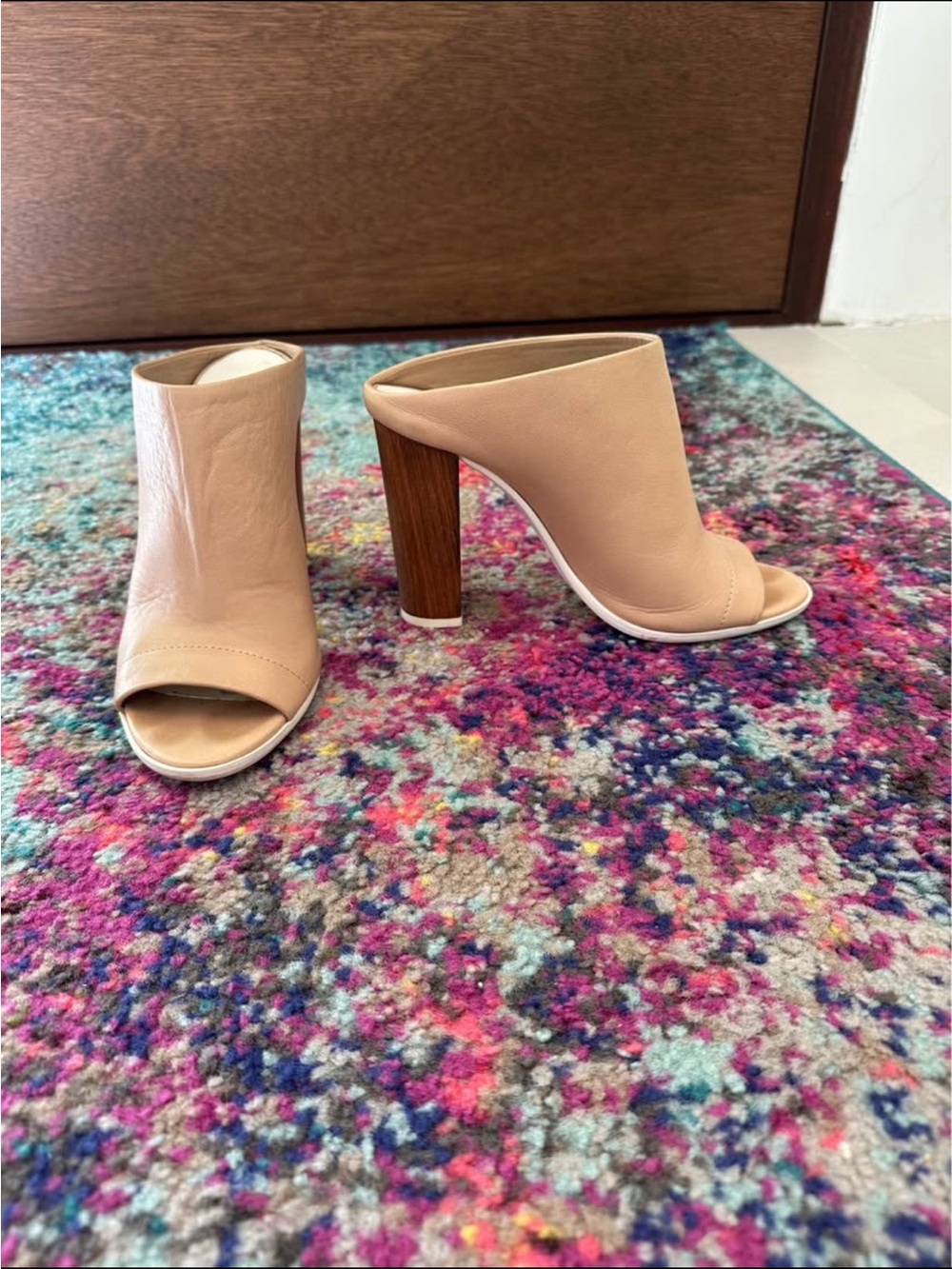 Vince Nude Open-Toe High Heel Mule